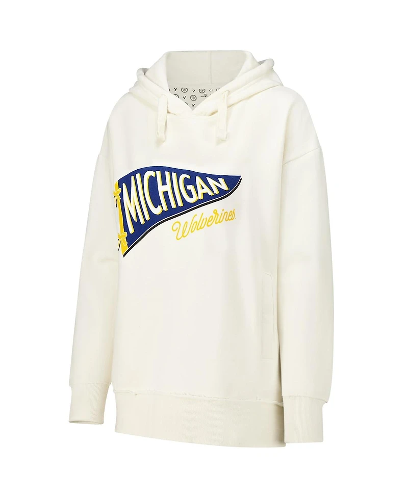 Pressbox Women's Cream Michigan Wolverines Marni Pullover Hoodie