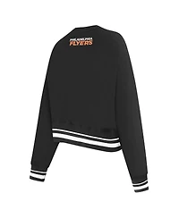 Pro Standard Women's Black Philadelphia Flyers Area Code Cropped Pullover Sweatshirt