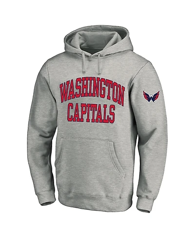 Fanatics Men's Heather Gray Washington Capitals Big Tall Fleece Pullover Hoodie