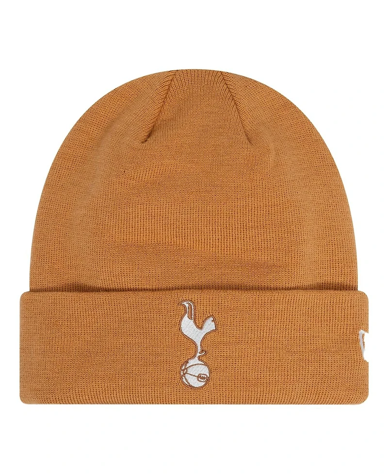 New Era Men's Tan Tottenham Hotspur Seasonal Cuffed Knit Hat