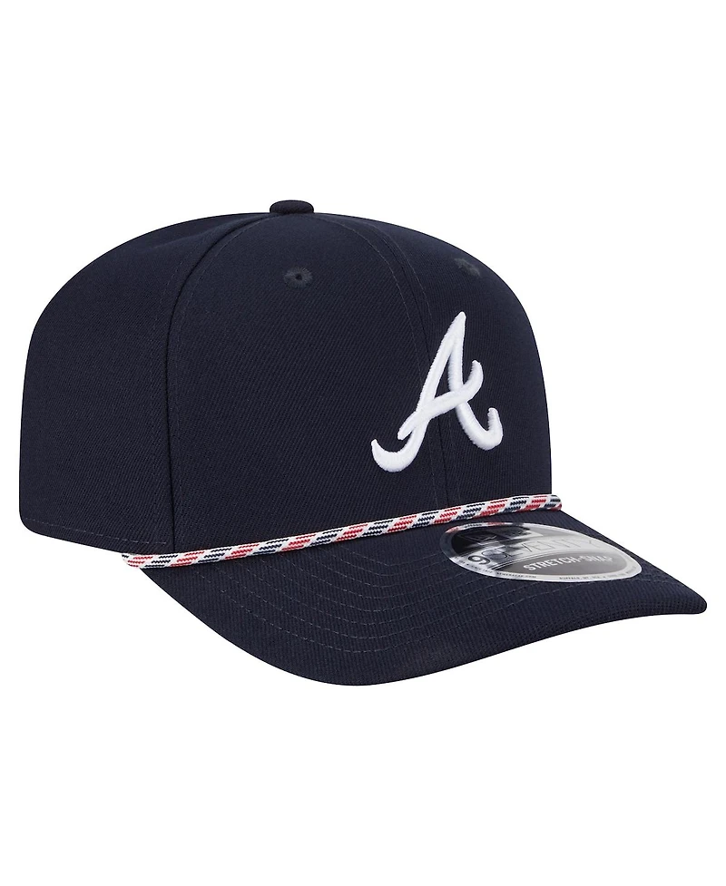 New Era Men's Navy Atlanta Braves Multi-Rope 9Seventy Stretch-Snap Hat