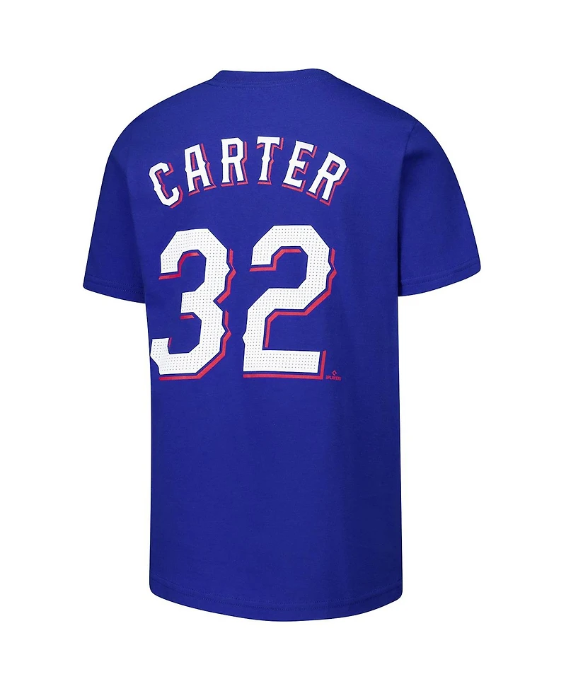 Nike Big Boys and Girls Evan Carter Royal Texas Rangers Name Number T-Shirt