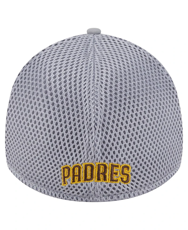 New Era Men's Gray San Diego Padres Linear 39Thirty Flex-Fit Hat