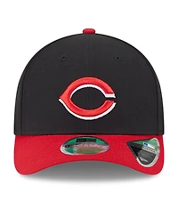 New Era Men's Black/Red Cincinnati Reds Player Replica 9Forty Adjustable Hat