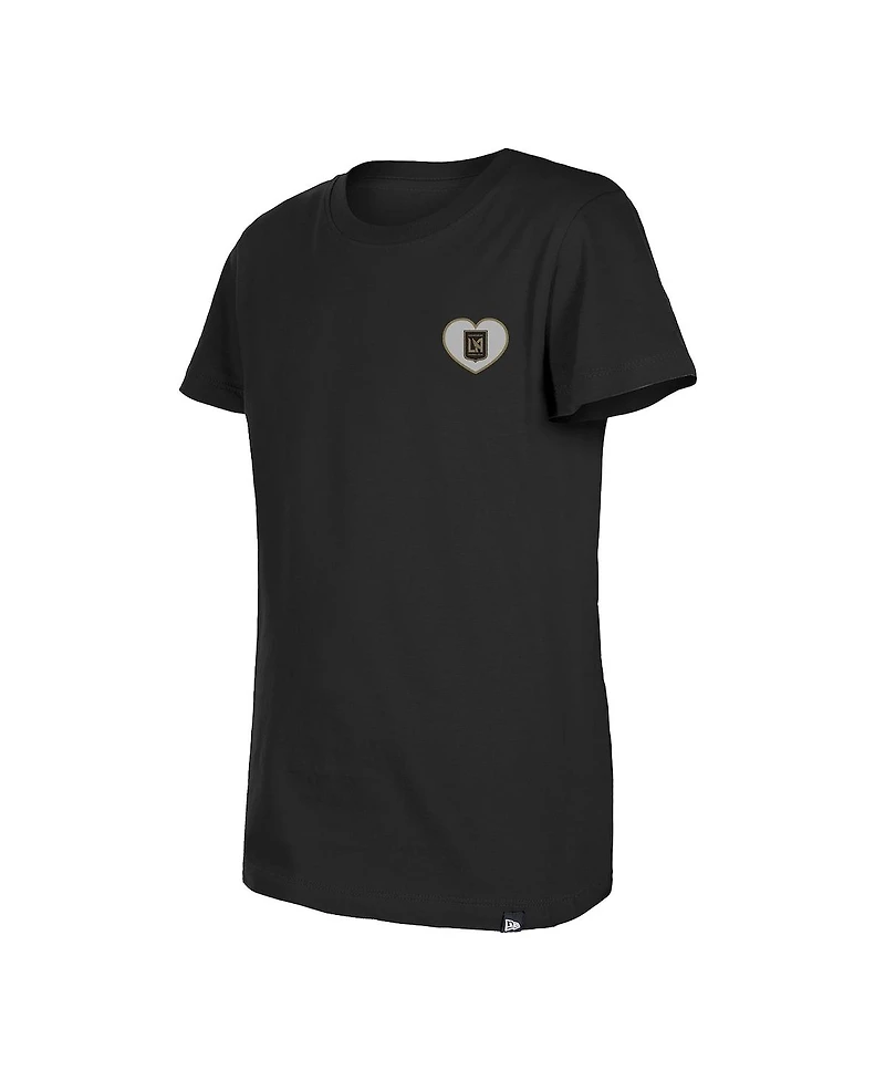 New Era Big Girls Black Lafc Bubble Heart T-Shirt