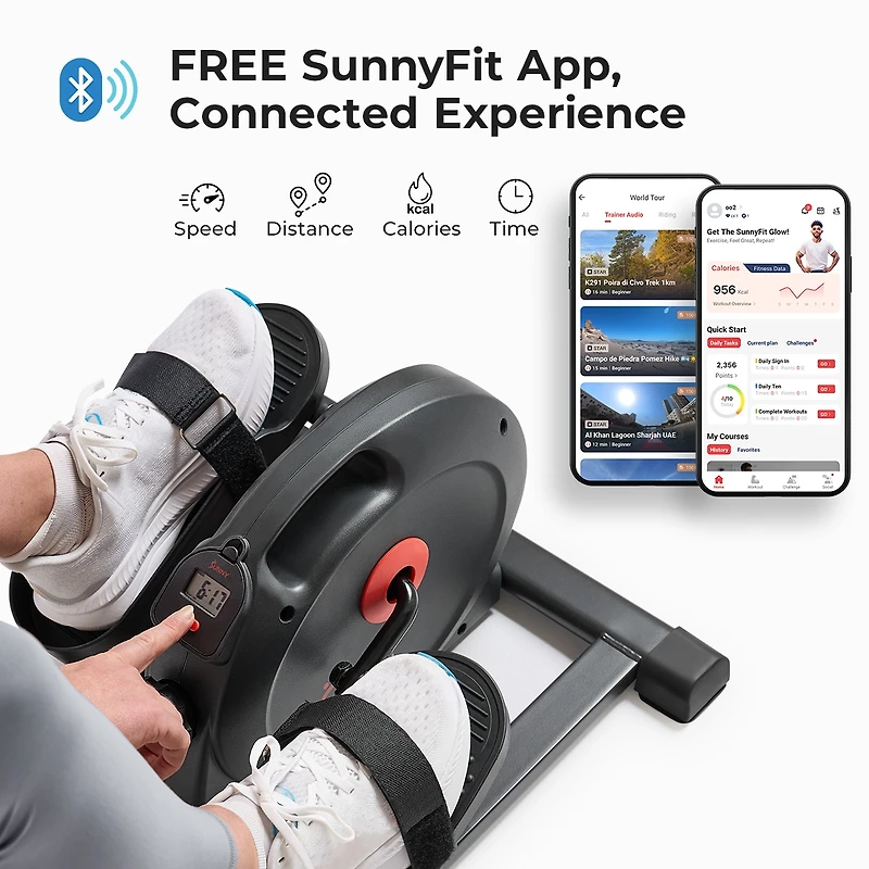 Sunny Health & Fitness Smart Compact Mini Elliptical