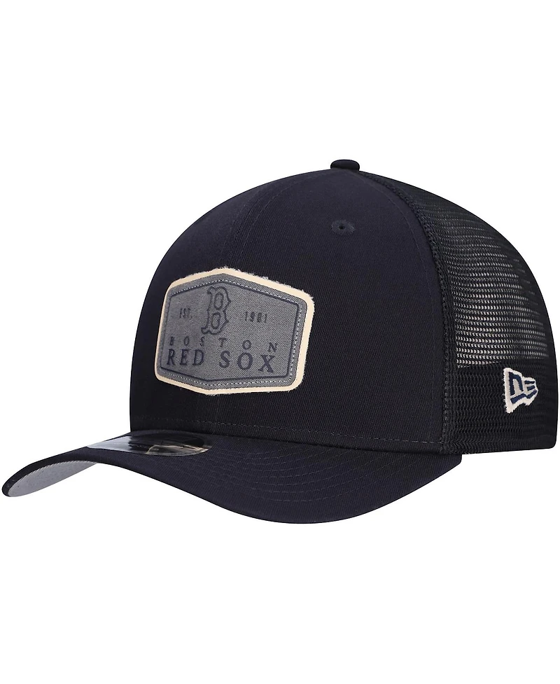 New Era Men's Navy Boston Red Sox Labeled 9Seventy Stretch-Snap Adjustable Hat