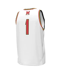 Under Armour Men's 1 White Maryland Terrapins Replica Basketball Jersey