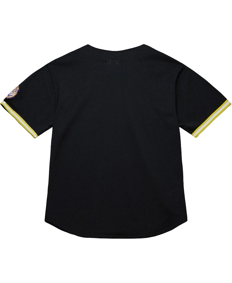 Mitchell & Ness Men's Black Lsu Tigers On The Clock Full-Button Fashion Jersey