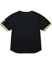 Mitchell & Ness Men's Black Michigan Wolverines On The Clock Full-Button Fashion Jersey