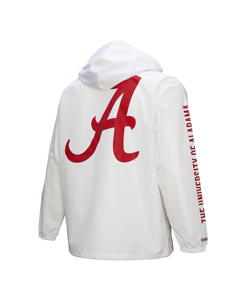 Mitchell & Ness Men's White Alabama Crimson Tide Coaches Full-Snap Hoodie Jacket