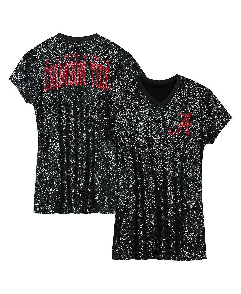 Outerstuff Preschool Black Alabama Crimson Tide Sequin V-neck Dress