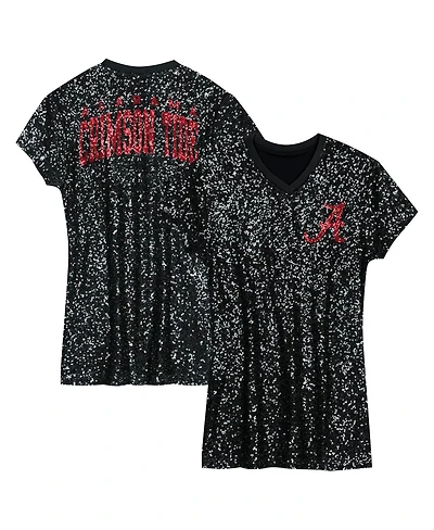 Outerstuff Preschool Black Alabama Crimson Tide Sequin V-neck Dress