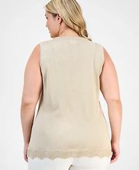 Jm Collection Plus Metallic Shine Sweater Tank Exclusively at Macy's
