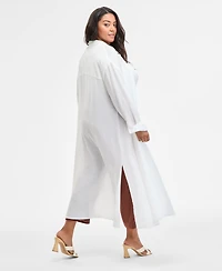 Bar Iii Trendy Plus Oversized Tunic Shirt, Exclusively at Macy's