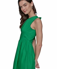 Karl Lagerfeld Paris Petite Cotton Bow-Back A-Line Dress