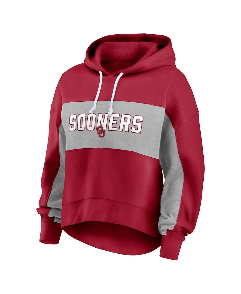 Fanatics Women's Crimson Oklahoma Sooners Filled Stat Sheet Pullover Hoodie