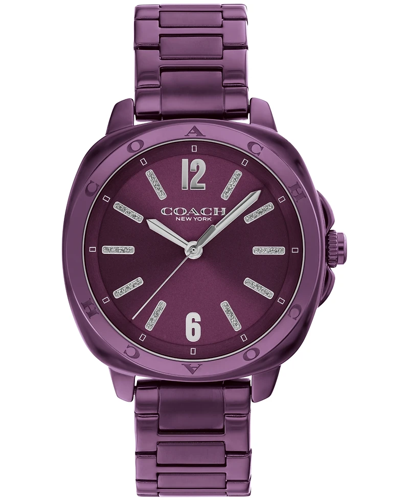 Coach Women's Kitt Ionic Plated Purple Steel Bracelet Watch, 34mm