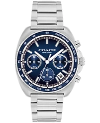 Coach Men's Charter Silver Tone Stainless-Steel Bracelet Watch, 39mm