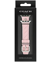 Coach Women's Quilted Pink Silicone Apple Watch Strap 38mm, 40mm, 41mm