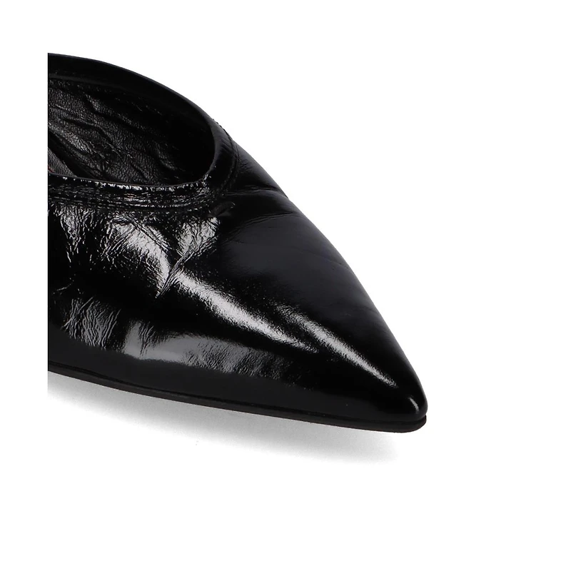 Tessa Onix Black Leather Mules