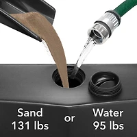 131lb Capacity Fillable Mobile Umbrella Base Stand with 4 Wheels - Brown