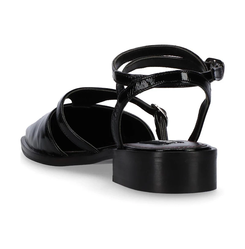 Aveline Black Leather Ballet Flats