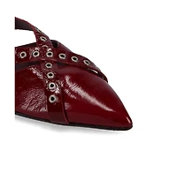 Zyra Onix Burgundy Leather Mules