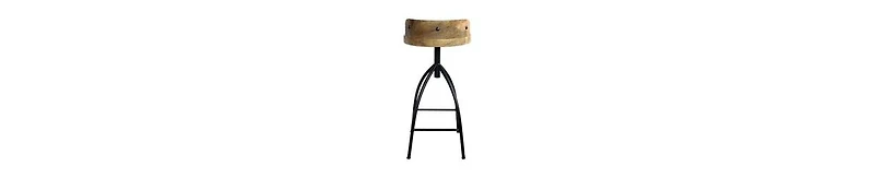 Swivel Bar Stool with Backrest – Adjustable Industrial Style Seating