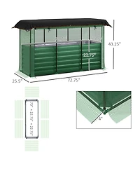 Outsunny Galvanized Raised Garden Bed with Crop Cage & Shade Cloth