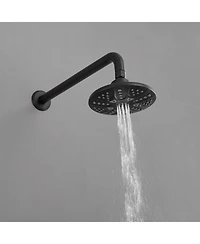 Single-Handle 1-Spray Round Rain Shower Faucet Combo Set with Dual Function Pressure Balance Valve in Matte Black