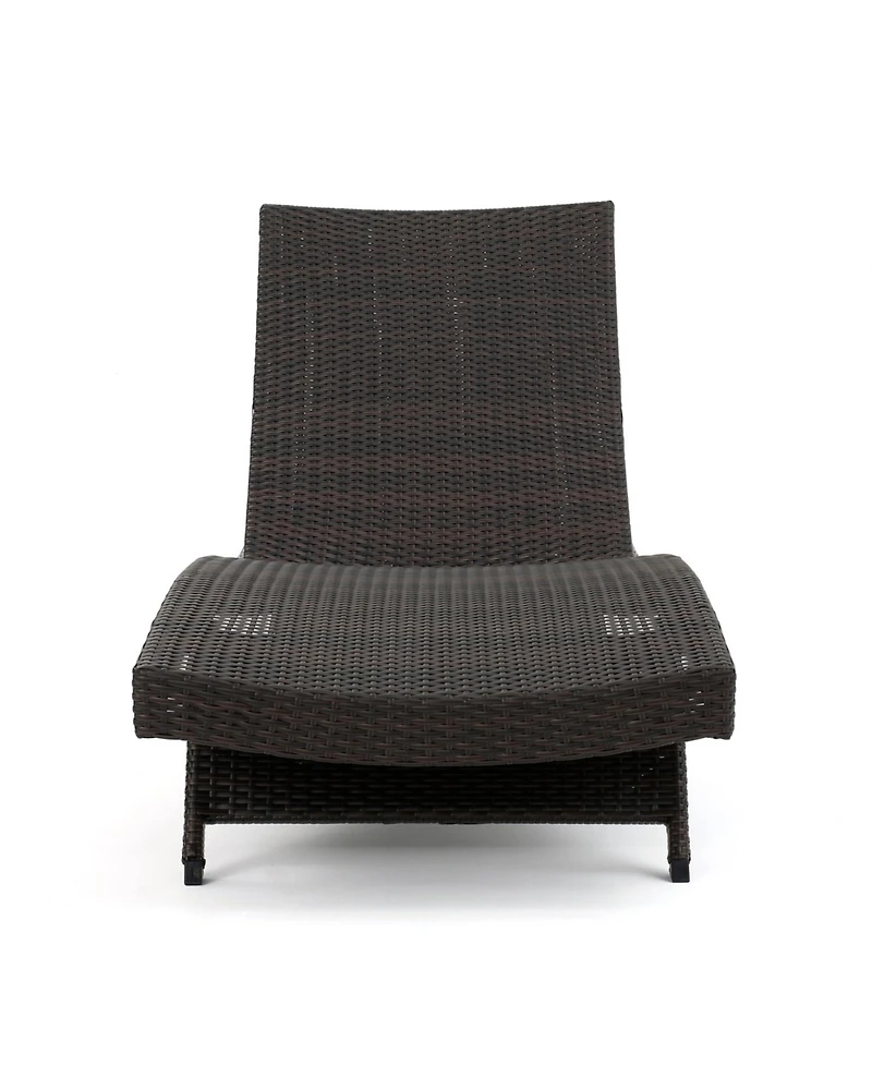 Streamdale Brown Wicker Adjustable Lounge Chair Set