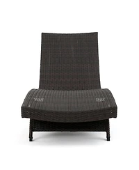 Streamdale Brown Wicker Adjustable Lounge Chair Set