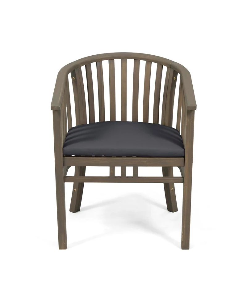 Streamdale Outdoor Wood Dining Chairs Cushions (2) Dark Grey