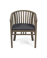 Streamdale Outdoor Wood Dining Chairs Cushions (2) Dark Grey