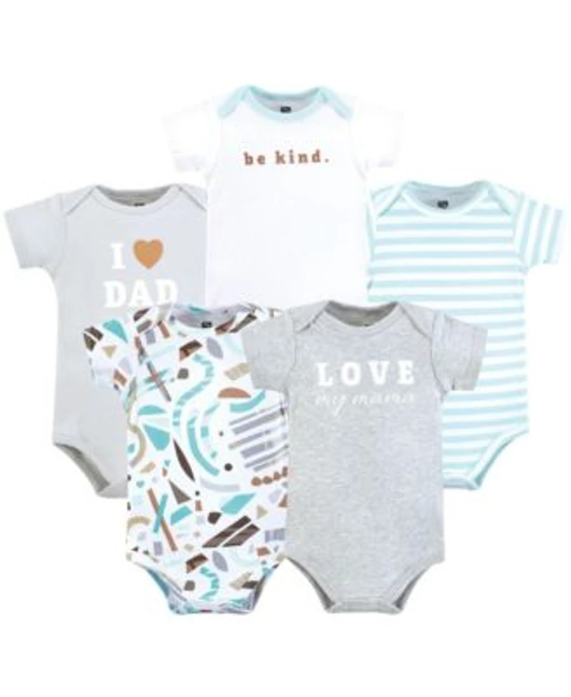 Hudson Baby Baby Unisex Five Piece Set Of Cotton Infant All In One Bodysuits