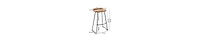 Industrial Barstool – Backless Mango Wood Seat with Metal Frame