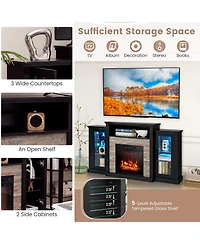 Fireplace Tv Stand with 16-Color Led Lights for TVs up to 65 Inch