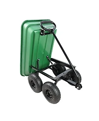 Folding car Poly Garden dump truck with steel frame, 10 inches. Pneumatic tire, 300 lb capacity body 55L