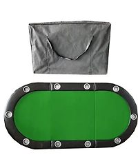 Streamdale Folding Poker Table Top for 10 Players Tri-Fold Texas Holdem Blackjack Casino Game Tabletop Green