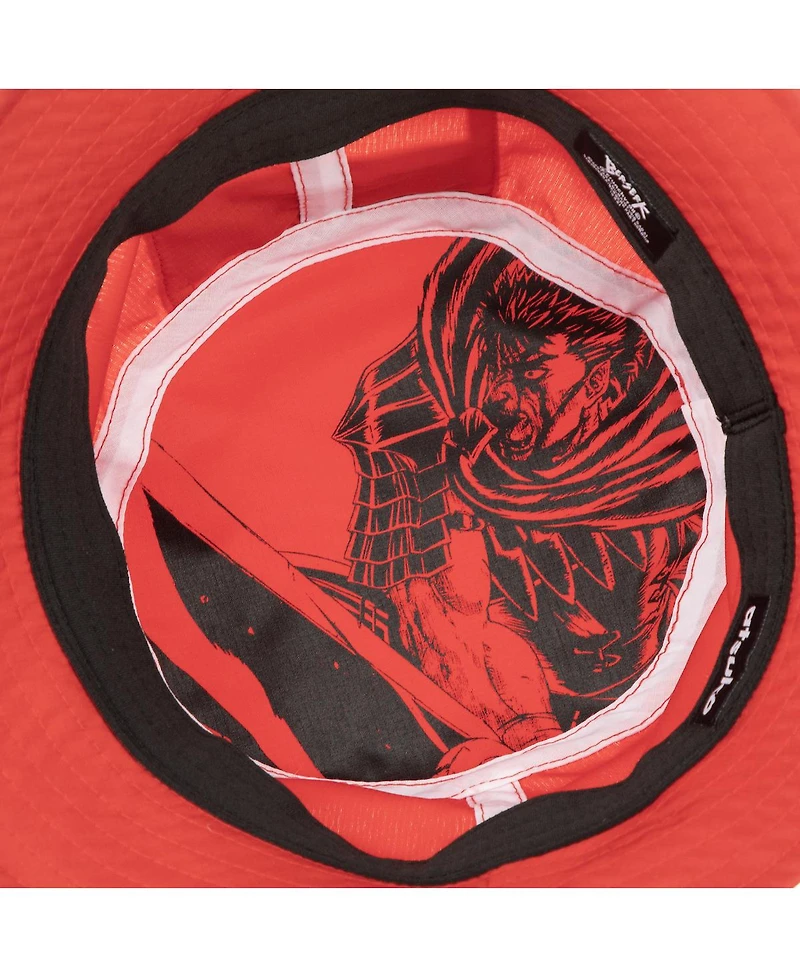 Berserk Men's Black Swordsman Red Bucket Hat-osfa