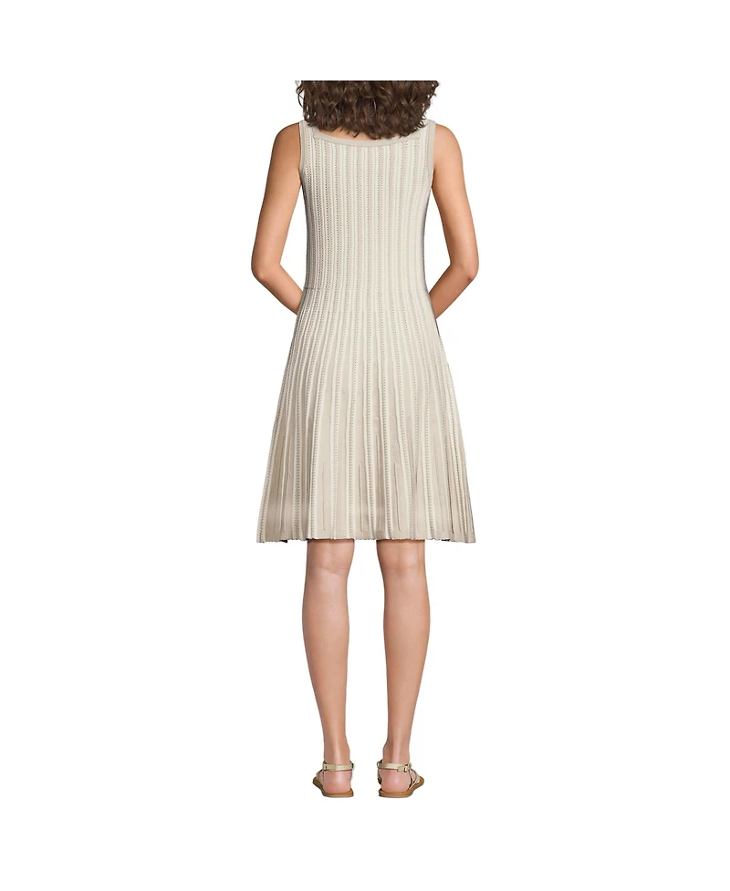 Lands' End Women's Square Neck Above Knee Sweater Dress