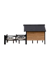 Outdoor Large Wooden Cabin House Style Wooden Dog Kennel with Porch