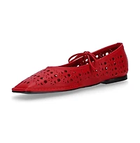 Sway Slit Red Leather Ballet Flats