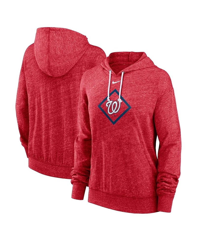 Nike Women's Red Washington Nationals Diamond Icon Gym Vintage Lightweight Hooded Top