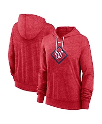 Nike Women's Red Washington Nationals Diamond Icon Gym Vintage Lightweight Hooded Top