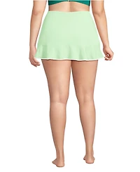 Lands' End Women's Pique Ruffle Hem Mini Swim Skirt