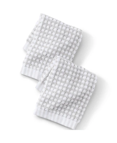 Lands' End Quick-Dry Cotton Textured Gingham 2-Piece Washcloth Set