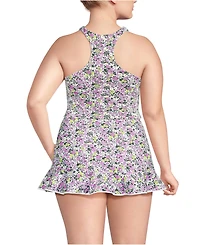 Lands' End Plus High Neck Racerback Midkini Top