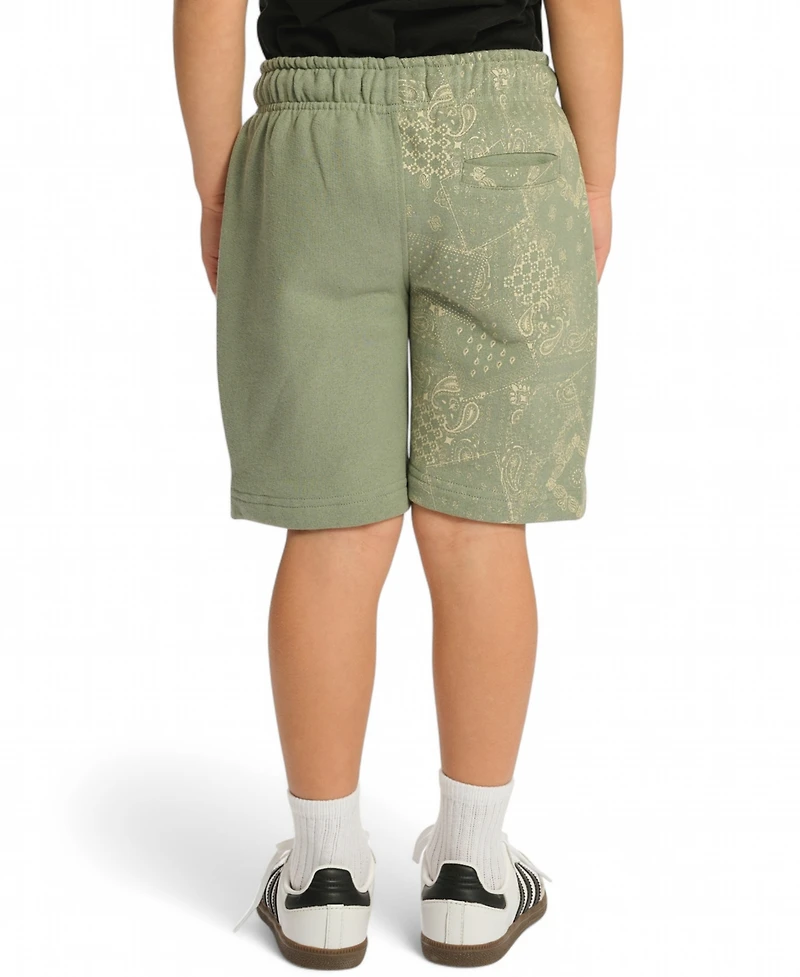 Sovereign Code Little and Big Boys Fleece Print Blocked Shorts